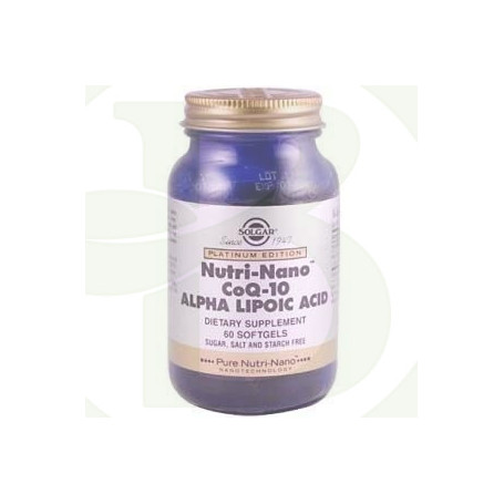 Nutri-Nano CoQ-10 Con Ácido Alfa-Lipoico 60 Cápsulas Solgar