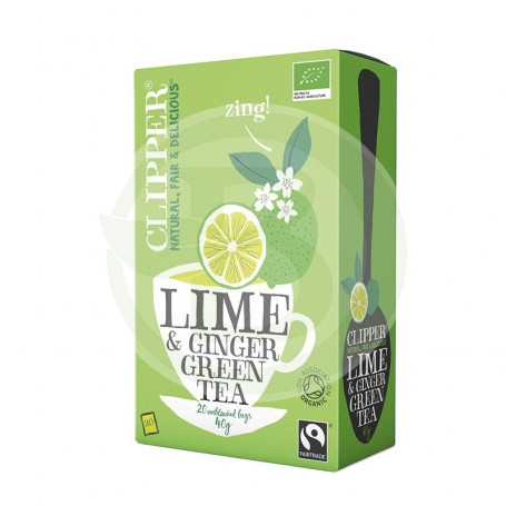 Té Verde con Lima y Jengibre Bio 20 Filtros Clipper
