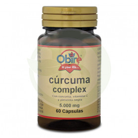 Curcuma 5 000 mg. (95%) + Vit C + Poivre 60 Gélules Obire