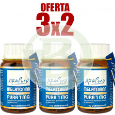 Pack 3x2 Mélatonine Pure 1Mg. 180 comprimés à l'état pur