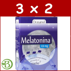 Pack 3x2 Mélatonine 60 Comprimés 1.9Mg. Drasanvi