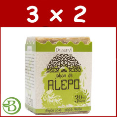 Pack 3x2 Savon d&#39;Alep et Laurier 200Gr. Drasanvi