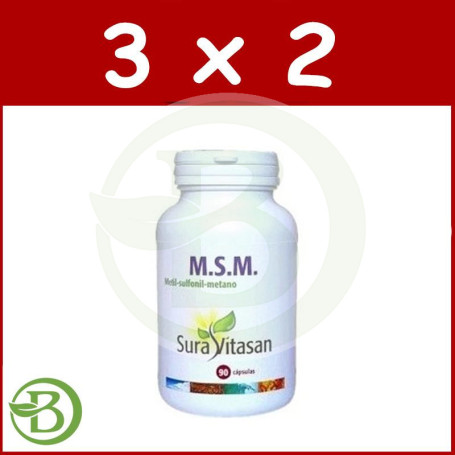 Pack 3x2 MSM 850Mg. 90 Cápsulas Sura Vitasan