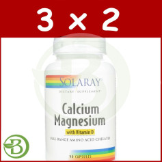 Pack 3x2 Calcium et Magnésium 90 Gélules Solaray