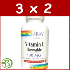 Pack 3x2 Vitamine C 500Mg. 100 Comprimés à Croquer Solaray