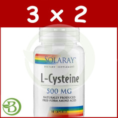Pack 3x2 L-Cystéine 500Mg. 30 gélules Solaray