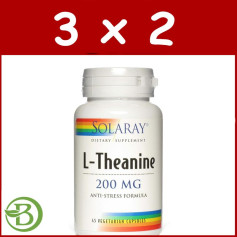 Pack 3x2 L-Théanine 200Mg. 45 gélules Solaray