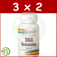 Pack 3x2 DHA Neuromins 100Mg. 30 perles solaires