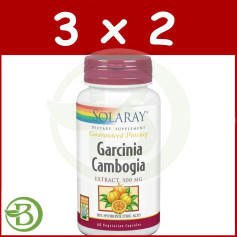 Pack 3x2 Garcinia Cambogia 500Mg. 60 gélules Solaray