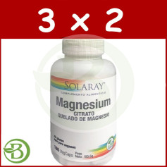 Pack 3x2 Citrate de Magnésium 180 Gélules Solaray