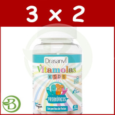 Pack 3x2 Vitamines Probiotiques Enfants 60 Gummies Drasanvi
