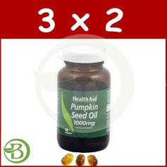 Pack 3x2 Huile de Citrouille 1000Mg. Aide à la santé