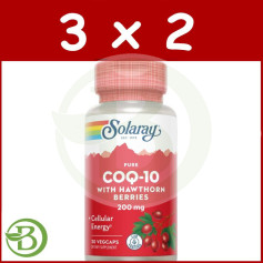Lot 3x2 Pure Coq10 200 Mg - 30 Gélules Solaray
