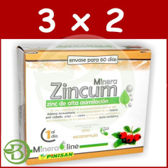 Pack 3x2 Mineraline Zincum 60 Gélules Pinisan