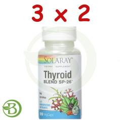Pack 3x2 Mélange Thyroïde 100 Gélules Végétales Solaray