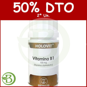 Holovit Vitamina B1 100Mg. 50 Cápsulas Equisalud Pack (2a Ud al 50%)
