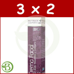 Pack 3x2 Crème Visage Acide Hyluronique et Collagène 50Ml. Bio Nutriox Bifemme