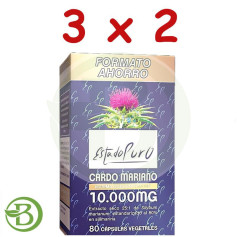 Pack 3x2 Chardon Marie 10 000 Mg 80 Gélules Végétales Etat Pur - Tongil