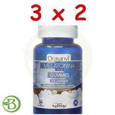 Pack 3x2 Mélatonine 1,9 Mg + Vitamine B6 Cerise 45 Gommes Drasanvi