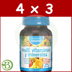 Pack 4x3 Multivitamines &amp; Minéraux 60 Perles Naturmil