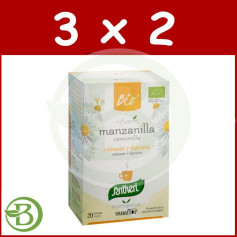 Pack 3x2 Sanaflor Camomille Bio 20 Filtres Santiveri