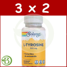 Pack 3x2 L-Tyrosine 500Mg. 50 gélules Solaray