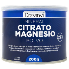 Poudre de citrate de magnésium minéral 200Gr Drasanvi
