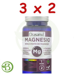 Pack 3x2 Bisglycinate de Magnésium Minéral 60 Comprimés Drasanvi