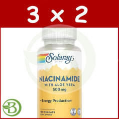 Pack 3x2 Niacinamide 500Mg 100 Gélules Solaray