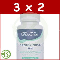 Pack 3x2 Curcuma Cursol Plus 30 Gélules Végétales Nutrinat Evolution