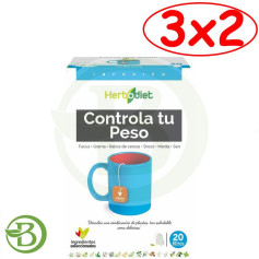Pack 3x2 Herbodiet Contrôlez votre Poids 20 Filtres Nova Diet