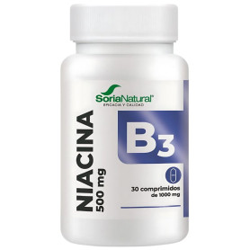 Vitamine B3 à libération prolongée 30 comprimés Soria Natural