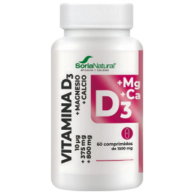 Vitamine D3+Mg à libération prolongée 60 comprimés Soria Natural