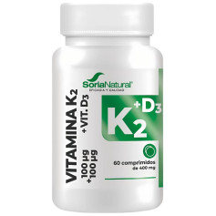 Vitamine D3+K2 à libération prolongée 60 comprimés Soria Natural