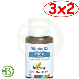 Pack 3x2 Vitamina D3 2.500Ui 15Ml Sura Vitasan