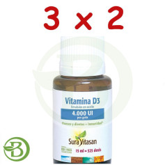 Pack 3x2 Vitamine D3 4 000 Ui 15Ml Sura Vitasan