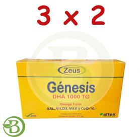 Pack 3x2 Génesis Omega 3 DHA 1000Mg 120 Cápsulas Zeus