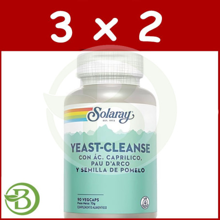 Pack 3x2 Yeast Cleanse 90 Cápsulas Vegetales Solaray