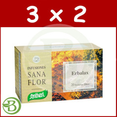 Pack 3x2 Sanaflor Erbalax 20 Filtres Santiveri