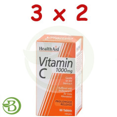 Pack 3x2 Vitamine C 1000Mg. avec Bioflavonides Health Aid