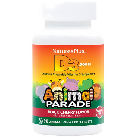 Défilé d&#39;animaux Vit. D3 90 comprimés à croquer Natures Plus