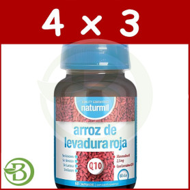 Pack 4x3 Levadura De Arroz Rojo 60 Comprimidos Naturmil