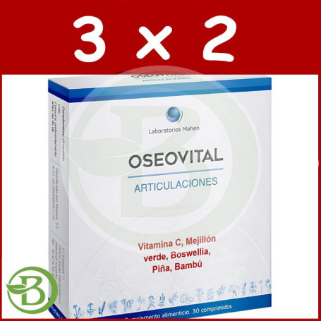 Pack 3x2 Oseovital 30 Comprimidos Mahen