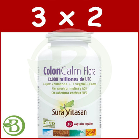 Pack 3x2 Coloncalm Flora 30 Cápsulas Sura Vitasan