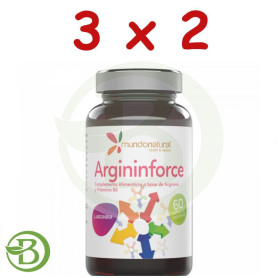 Pack 3x2 Arginin Force 60 Cápsulas Mundo NaturalL
