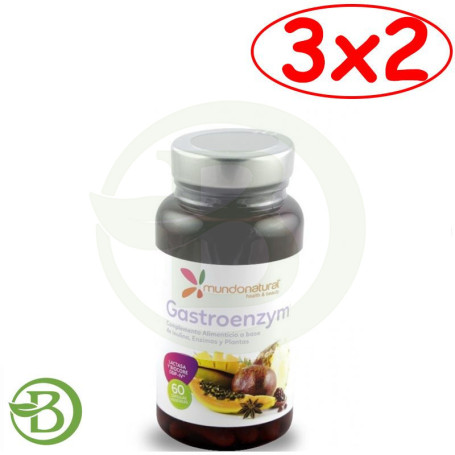 Pack 3x2 Gastroenzym 60 Cápsulas Mundo Natural