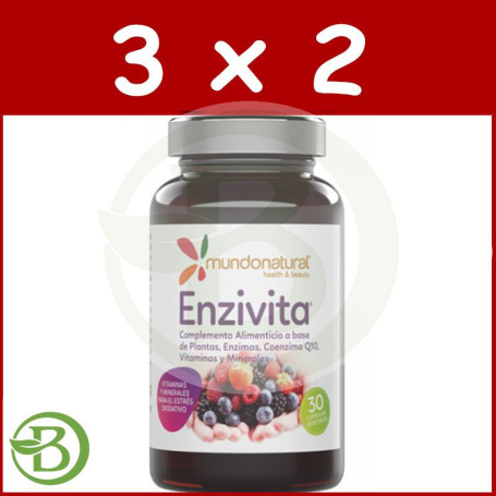 Pack 3x2 Enzivita 30 Cápsulas Mundo Natural