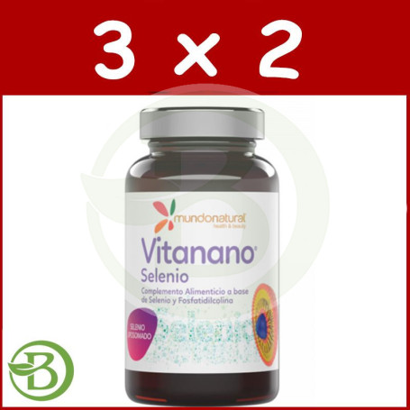 Pack 3x2 Vitanano Selenio Liposomado 30 Cápsulas Mundo Natural