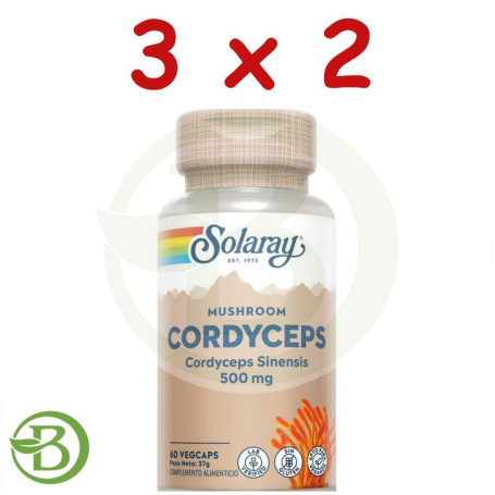 Pack 3x2 Cordyceps Fermented 500Mg. 60 Cápsulas Solaray