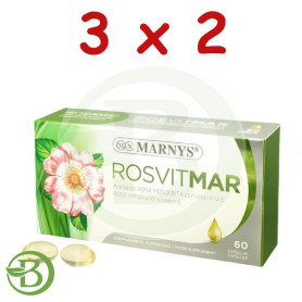 Pack 3x2 Rosvitmar Aceite De Rosa Mosqueta 60 Cápsulas Marnys